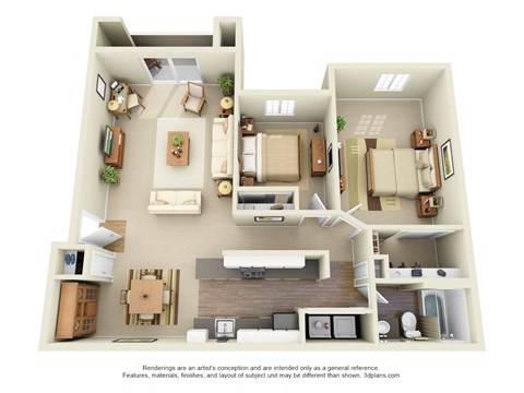 Arnada Pointe Apartments 2D Floor Plan - The Lloyd